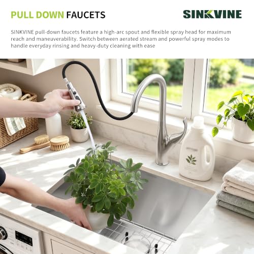 Image of 24-inch Undermount Laundry Sink with Faucet Combo, Stainless Steel