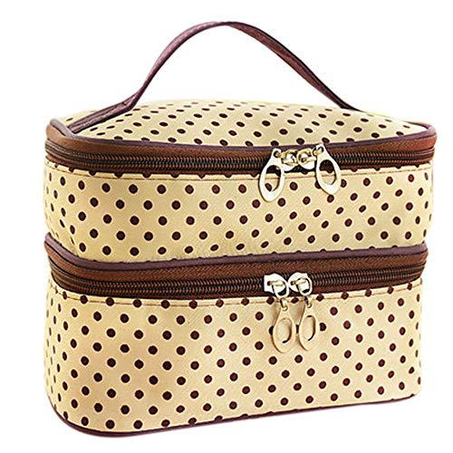 Preisvergleich Produktbild Wasserdicht Verkauf Spielraum-Toilettenartikel Beauty-Kosmetik-Beutel-Verfassungs-Fa... Zipper-Halter Handtasche Bolsa De Maquillaje Trousse Maquillage (Color : Beige)