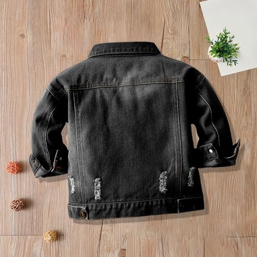 Kids Toddler Baby Denim Jacket Coat Boys Long Sleeve Lapel Button Down Ripped Jeans Top Outwear Denim Clothes Jackets4