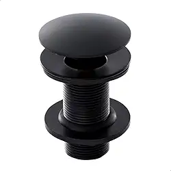 SOFTINOX Válvula Click Inteligente de Inox 7/8 para Cuba de Banheiro e Lavatório – Acabamento Preto Fosco, Ralo de 3cm com Sistema Pop Up, Design Moderno e Alta Durabilidade