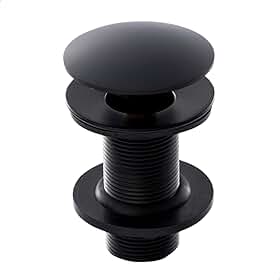 SOFTINOX Válvula Click Inteligente de Inox 7/8 para Cuba de Banheiro e Lavatório – Acabamento Preto Fosco, Ralo de 3cm com Sistema Pop Up, Design Moderno e Alta Durabilidade
