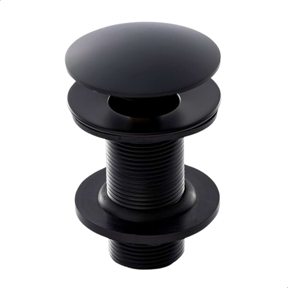 SOFTINOX Válvula Click Inteligente de Inox 7/8 para Cuba de Banheiro e Lavatório – Acabamento Preto Fosco, Ralo de 3cm com Sistema Pop Up, Design Moderno e Alta Durabilidade
