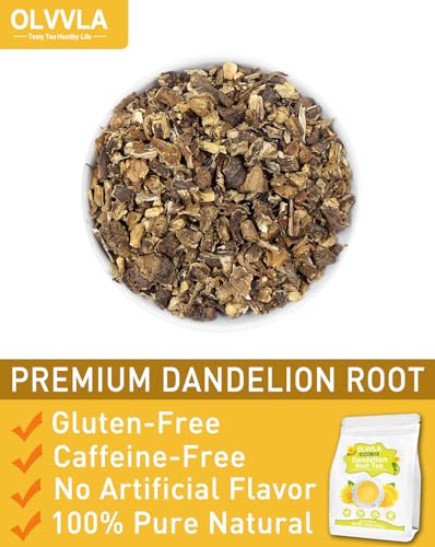 Image of Olvvla - Dandelion Root Tea Bags - 2g X 80 Count - Premium Raw Dandelion Root Tea - Caffeine-free - Non-GMO - Natural Dandelion Tea
