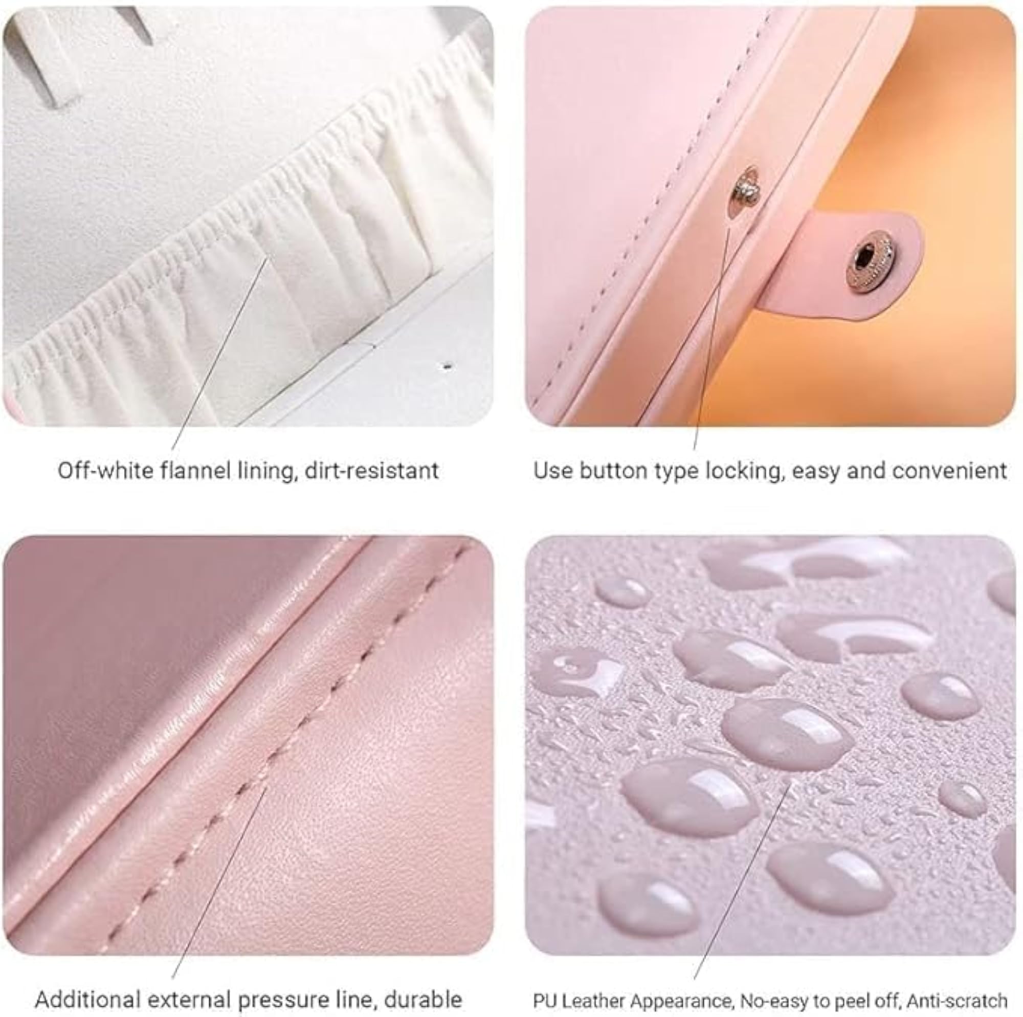 Compact Travel Leather Jewelry Box for Women, Portable Organizer