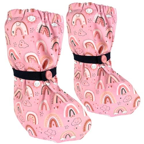 HECKBO Baby Regenfüßlinge ohne Vlies Regenbogen Füßlinge Regen...