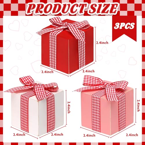 Valentines-Day-Tiered-Tray-Decor-3-Pcs-Mini-Wooden-Presents-Farmhouse-Valentines-Day-Home-Decor-with-Bowknot-Valentines-Day-Centerpiece-for-Table Valentines Day Tiered Tray Decor 3 Pcs Mini Wooden Presents Farmhouse Valentines Day Home Decor with Bowknot Valentines Day Centerpiece for Table