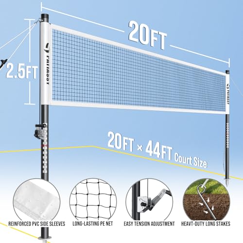 Image of Professional Badminton Set with Carbon Aluminum Badminton Rackets Set of 4, Outdoor Portable Badminton Net with Winch System, 4 Nylon Badminton Shuttlecocks and Bag