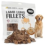 Dog Chits Lamb Lung Fillets Dog and Puppy Treats - Low Fat, High Protein Single Ingredient Dog Treat - Easy to Break Slices - Great for Training - Made in USA, Large 10 oz. Bag