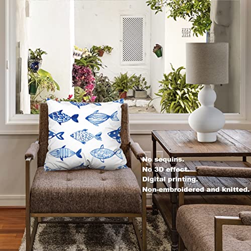 Baonews Fish Pillow Cover, Varieties Of Fish Square 18 X 18 Inches Decorative Throw Pillow Covers Cotton Cushion thumb #1