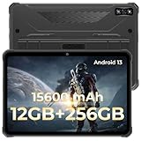 HOTWAV R7 Outdoor Tablet 10.1 Zoll HD+, 12GB(6GB+6GB) RAM+256GB ROM(2TB Erweiterbar) 15600mAh Akku Octa Core Tablet Android 13, 16MP Kamera IP68 Wasserdicht Tablet PC Dual SIM 4G LTE/5G WiFi/GPS/OTG