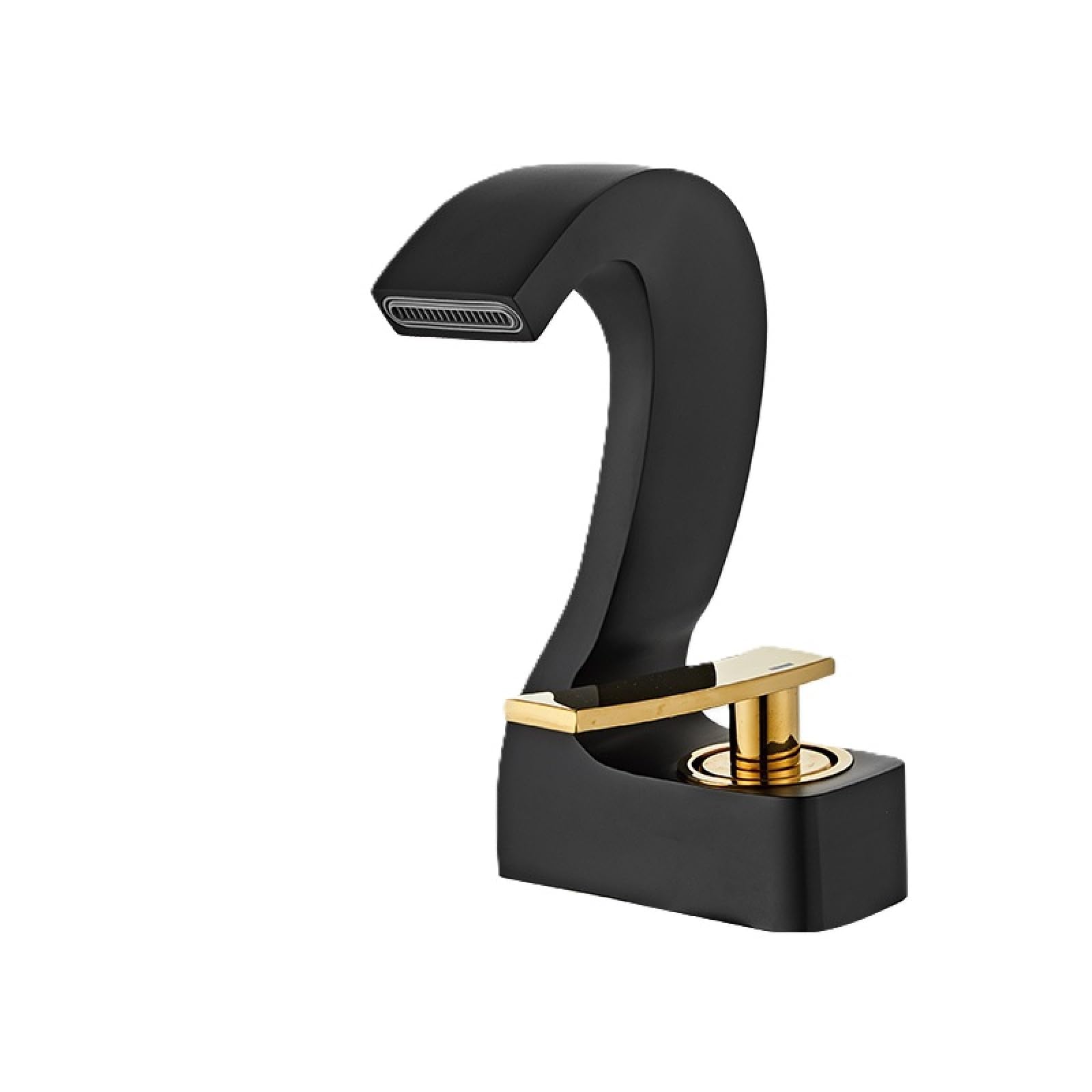Fanjubei Black Gold Copper Basin Hot And Cold Water, Waterfall Style, Washbasin Faucet,