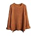 Lisli Women's Batwing Sleeve Loose Oversized Pullover Knitted Sweater (Coffee)