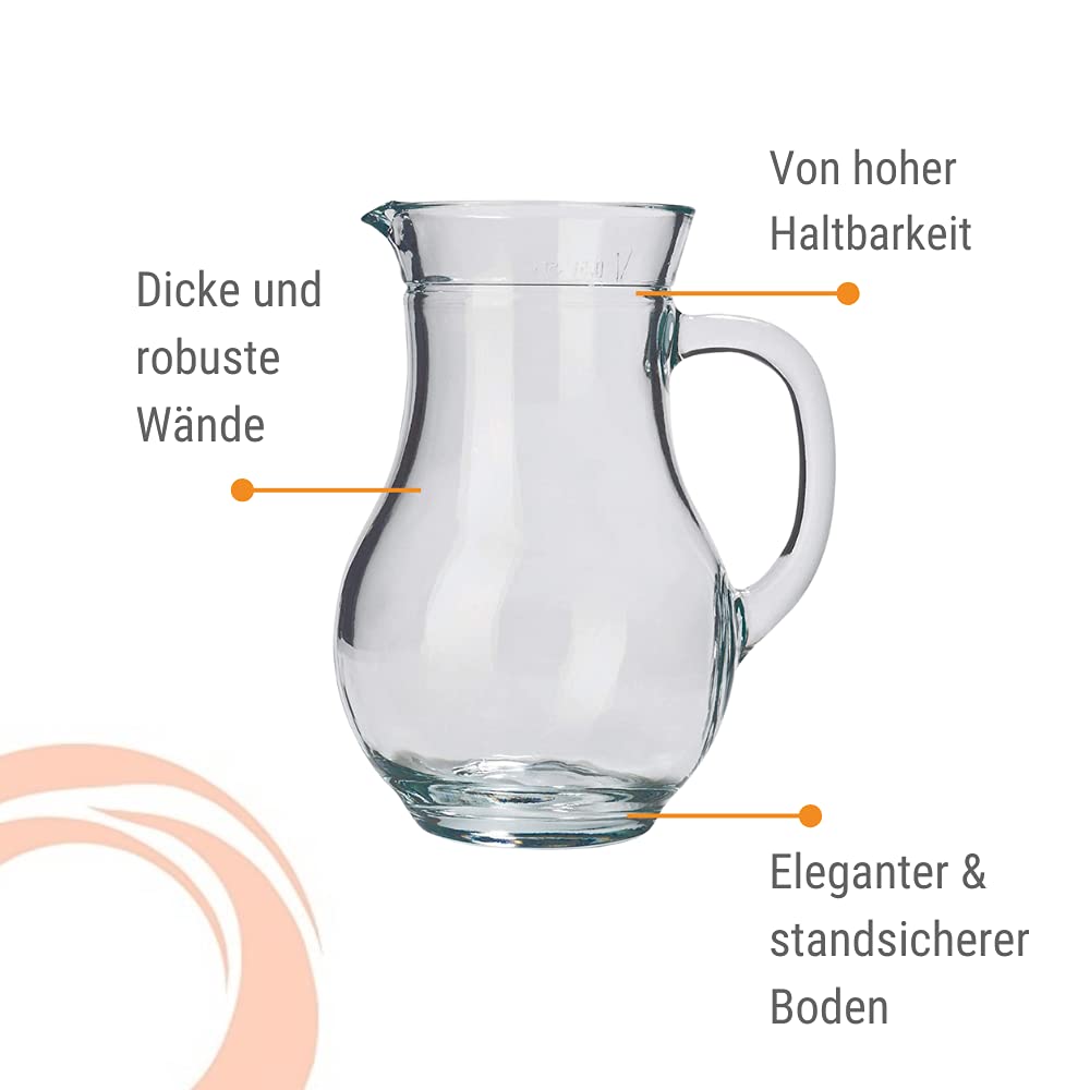 Oberglas Carnuntum Wasserkaraffe Tonkrug-Optik 500 ml, 6er-Set
