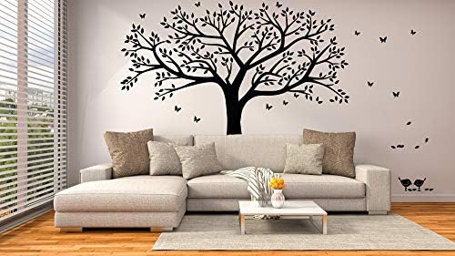 MAFENT Giant Family Photo Tree Wall Decal Wall Sticker Vinyl Mural Art for Home Decor Room Decor (Black)
