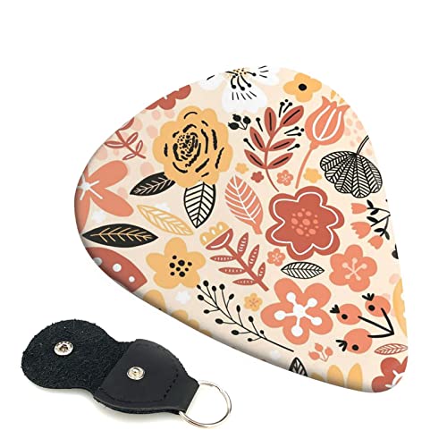 FUCVNPZ Lot de 6 médiators en celluloïd, motif fleurs d’automne, pour guitares acoustiques, électriques, basses ou… - Les Beatles, Paul McCartney, John Lennon, RIngo Starr, George Harrison FUCVNPZ Lot de 6 médiators en celluloïd, motif fleurs d'automne, pour guitares acoustiques, électriques, basses ou…