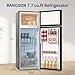 BANGSON 7.7 Cu.Ft Refrigerator with Freezer, Apartment Size Fridge with Top Freezer, for Apartment, Office, Kitchen and Garage, Stainless Steel, Silver