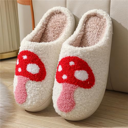 Cartoon Slippers for Women Mushroom Slippers Rainbow Heart Lover Slipper Cute Soft Slip on Shoes Fuzzy Cozy Plush Warm House Shoe for Indoor and Outdoor2