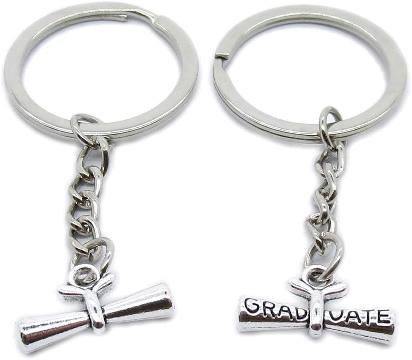 100 Pieces Keyring Keychain Wholesale Suppliers Jewelry Clasps YK1149 Graduate Diploma