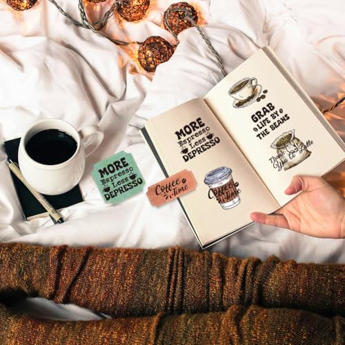 GLOBLELAND Klare Stampl Kaffee Transparente Stempel Kaffeebohnen Silikonstempel Kaffeetasse Clear Stamps für für DIY Journal Scrapbooking Fotoalbum Kartenherstellung