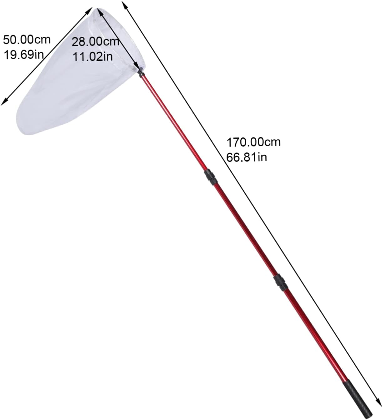 BESPORTBLE Extendable Telescopic Net for Catching Butterflies and Insects Durable Aluminum Alloy Frame Comfortable Non-Slip Handle Outdoor Toy for Boy Girl and Nature Exploration