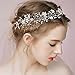 Denifery Bridal Rose Gold Crystal Hair Vine Bridal Long Hair Vine Wedding Headpiece Bridal Hairpiece Crystal Headband Bridal Hair Accessory for Women and Girl (Rose gold)