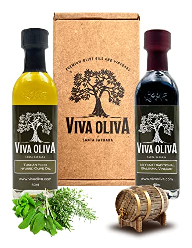 Viva Oliva Tuscan Herb Olive Oil & 18 Year Balsamic Gift Set