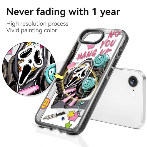 Coque iPhone 16E squelette noir rigide antichoc 6,1" - 4