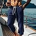 Mens Relaxed Fit Yoga Beach Long Shorts 3/4 Below Knee Length Running Lounge Capri Pants Harem Sports Shorts Dark Blue
