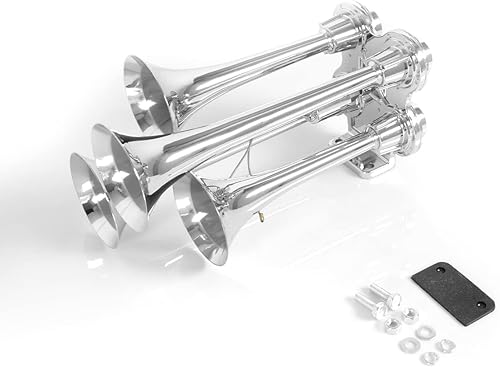 SEPEY - Bocina de aire para camión de 12 V/24 V, 150 DB, 4 bocinas de trompeta, kit universal para coche, tren, barco