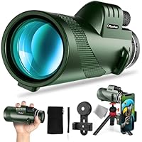 Pankoo 40X60 HD Monocular Telescope with Smartphone Holder & Tripod, 2025 Power BAK4 Prism Compact Monoculars for Adults, HD Monocular Scope for Bird Watching Hiking