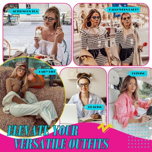 Image of Sunier Oversized Thick Square Fake Clear Lens Glasses Women Men 100% UV400