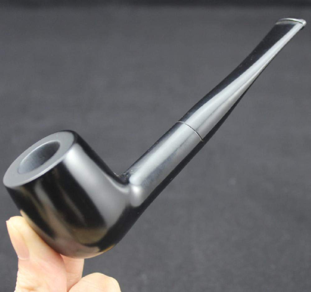 SlimpleStudio Smoking pipe Handmade 100% Nature Ebony Wood Straight Type Smoking Pipe Tobacco Wooden Pipe Gift 10X 9mm Filters Tobacco Pipe