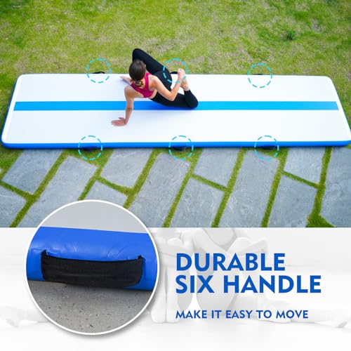 Funwater 10Ft/13Ft/16Ft Inflatable Gymnastics Tumble Track Tumbling Mat 4In Thick Floor Tumble Track With Electric Pump For Cheer Leading/Gymnastics/Beach/Gym/Home thumb #4