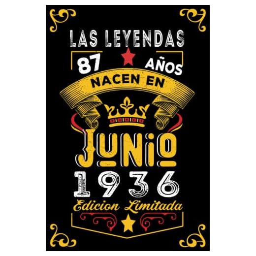 LAS LEYENDAS NACEN EN JUNIO EL AÑO 1936: 87 Aniversario Cuaderno personalizado 87 años regalos Feliz 1936 cumpleaños ideas de regalos