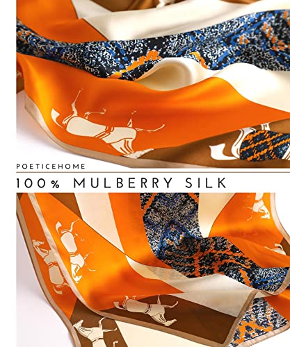 PoeticEHome 100% Mulberry Silk Long Scarf Wrap - Women's Large Oblong Sunscreen Shawl with Gift Packaging3