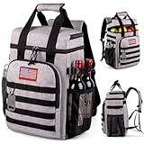 Tactical Backpack Cooler,Lunch Backpack for Men Work with Handle，Soft Cooler Backpack Insulated Waterproof Leak Proof，Heavy Ice Chest Backpack for Hiking Camping(Grey)