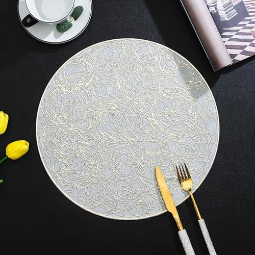 Set de table doré anti-rayures 38 cm lavable à lignes pour table de cuisine - 2