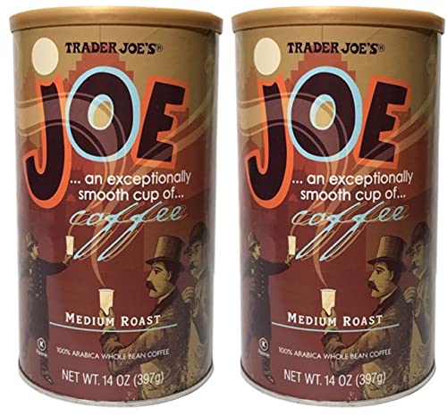Trader Joe's Joe Coffee, Medium Roast, 100% Arabica Whole Bean Coffee 2 Packs of 14 Ounce