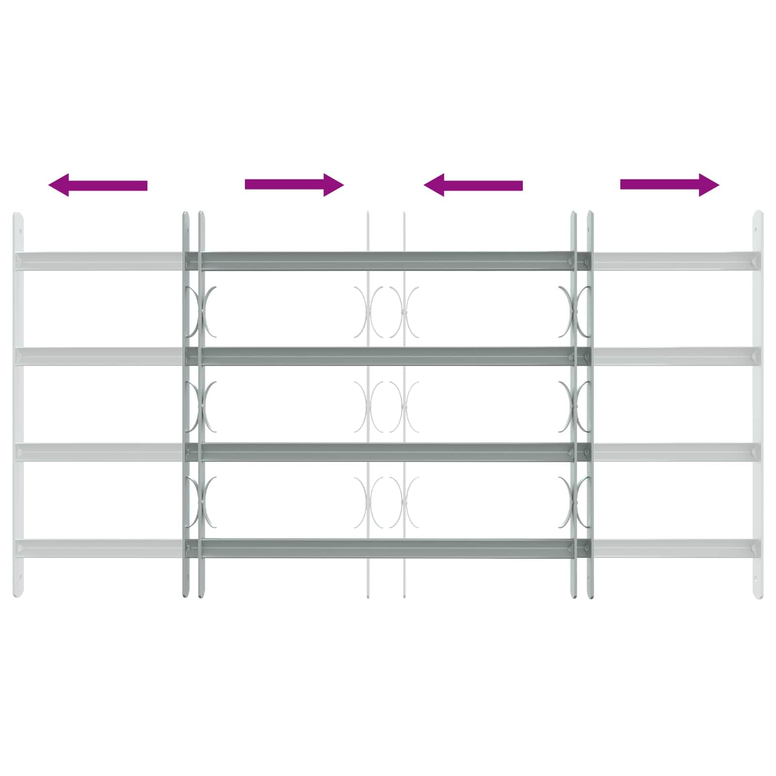 Rejilla de seguridad para ventanas (4 barras cruzadas, 3 piezas, rejilla protectora para balcón, planta baja y ventana de bodega-A3)