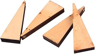 CHGCRAFT 50pcs Wooden Triangle Charms Blank Wood Hanging Ornaments Natural Unfinished Hollow Wooden Pendants for Earring Pendant Dyed Tags Gift Jewelry DIY Craft Making 2mm Hole, Navajo White