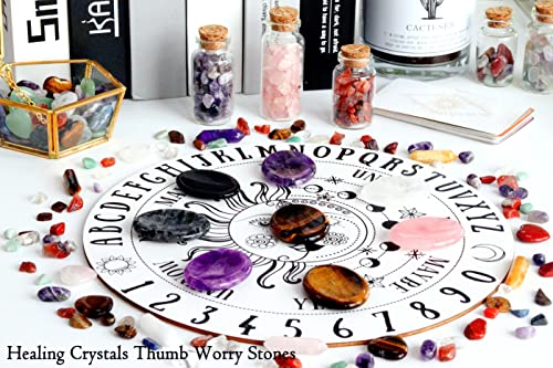 Duqguho 2 Pcs Thumb Worry Stones For Anxiety Natural Amethyst Obsidian Healing Crystals Stones Polished Pocket Stones Reiki Energy Gemstone Crystal Gifts 1.78" #TOP2