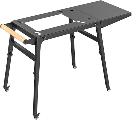 MOASKER Mesa de parrilla al aire libre Monument Soporte de parrilla de mesa con ruedas y bandeja de condimentos, carrito universal para parrilla
