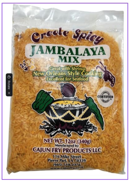 12oz Jambalaya Mix - Creole Spicy - Great with Shrimp - New Orleans Style Cooking - Excelent for...