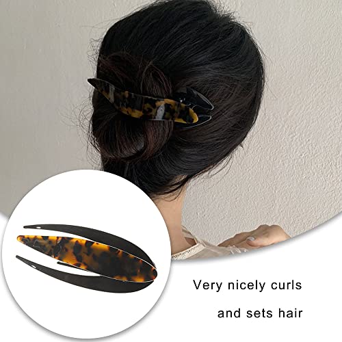 3 Pcs French Curved Hair Clips Acetate Plate Ladies Eyelet Barrettes Turtle Pattern Duck Bill Pin Teeth Clamps For Ladies Girl Hair Styling Design #TOP5