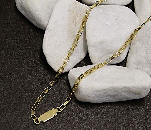 Corrente modelo francês 3mm Folheada a Ouro Fecho Gaveta