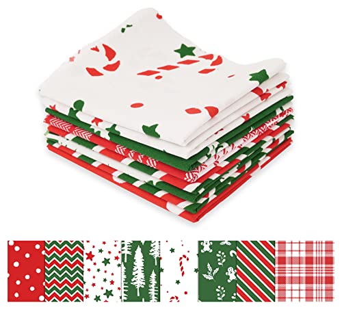 Tissu pre-cut quilting en coton Soimoi rouge blanc vert imprimé Noël pour patchwork