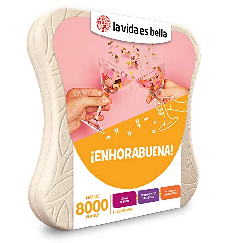 LA VIDA ES BELLA - Caja Regalo Amor para Parejas - ¡Enhorabuena! - Ideas Regalos Originales - 1 Experiencia de gastronomía, Bienestar o Aventura para 1 o 2 Personas