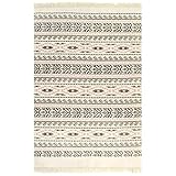 Cada pieza es única Alfombra de área, Alfombra de Piso Suave Alfombra de Piso Alfombra de salón Alfombra Kilim de algodón 120x180 cm con Estampado Gris / Rosa