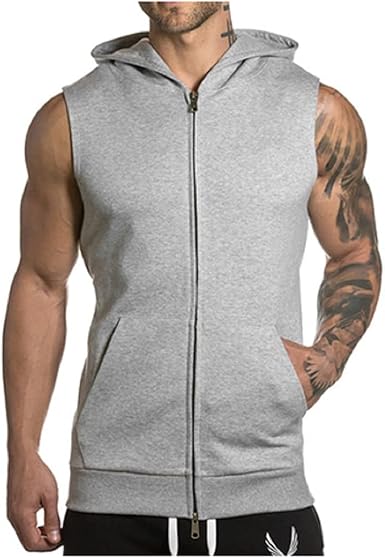 Amazon.com: LouVasabuce Hombres 's Trabajo Out Sudadera Con Capucha  Gimnasio Tank Top Sin Mangas Cremallera Culturismo Camisas Trabajo Sudaderas  Streetwear : Ropa, Zapatos y Joyería