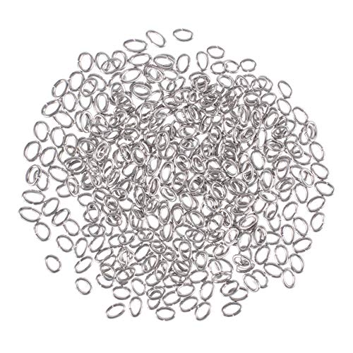 PandaHall 400pcs Stainless Steel Open Rings 4x6mm Oval Jump Rings Jewelry Findings for Earring Bracelet Necklace DIY